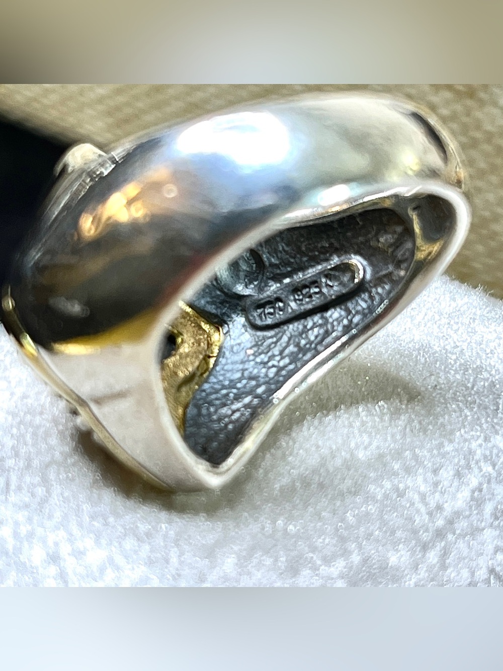 David Yurman chunky quatrefoil cable 925 750 two tone ring size 7 - Picture 7 of 8